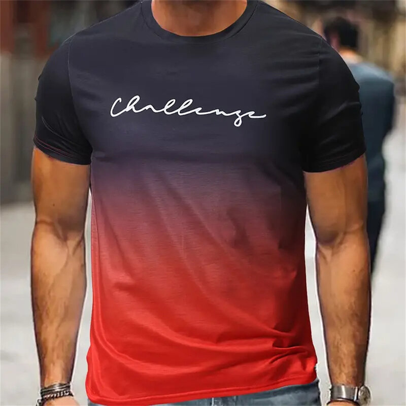 Camisetas informales con estampado de cambio para hombre, camisa de Fitness con letras, Tops de manga corta de gran tamaño, camisetas Vintage para niños, 2024