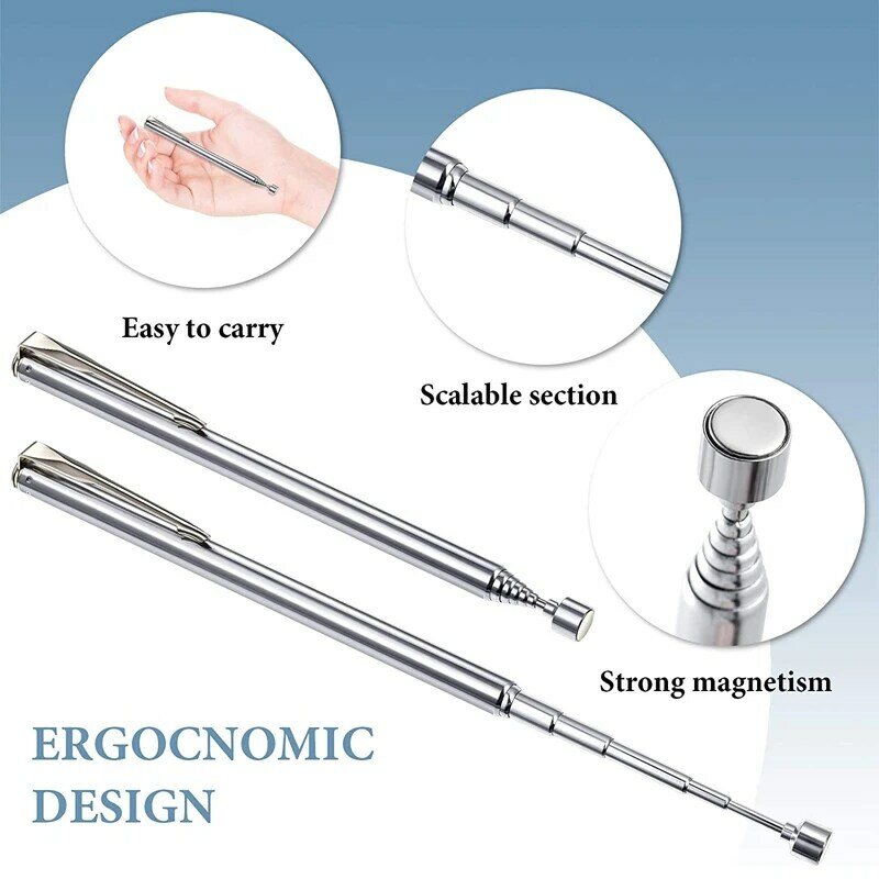 1/2/3 sztuk Mini przenośny teleskopowy pióro magnetyczne ręcznie przenośny magnes narzędzie do podnoszenia małych elementów regulowany Pickup Rod Stick podnoszenia śruby