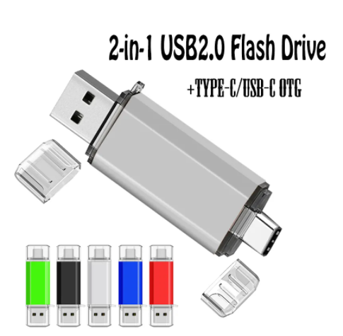 Lápiz de Metal OTG 2 en 1, unidad Flash USB tipo c 2,0, 1000GB, 512GB, 64GB, 128GB, personalización creativa para PC/coche/TV