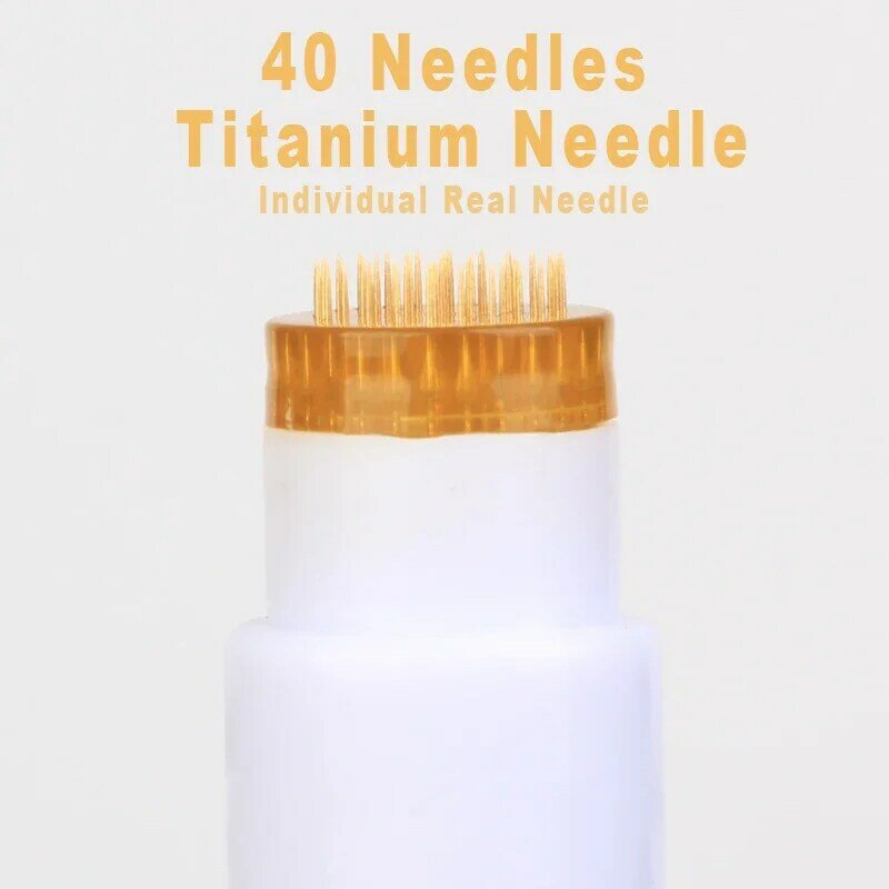 DRS40 Derma Stamp Individual Real Titanium Needle Microneedling per la cura della pelle del viso MTS rughe Acne Marks crescita dei capelli barba crescere