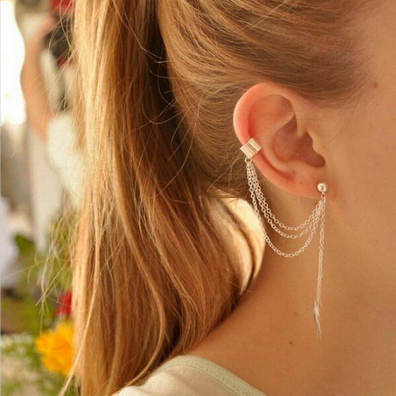 Ear Cuffs Leaf Star Flower Clip Earrings for Women No Piercing Cartilage Earring Studs Ear Stud Clip Earrings Wedding