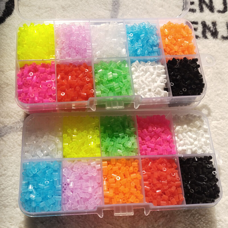 Manik-manik besi transparan 8 warna mini 2.6mm untuk anak-anak manik-manik Hama Diy puzzle piksel kualitas hadiah mainan buatan tangan manik-manik mosaik termal