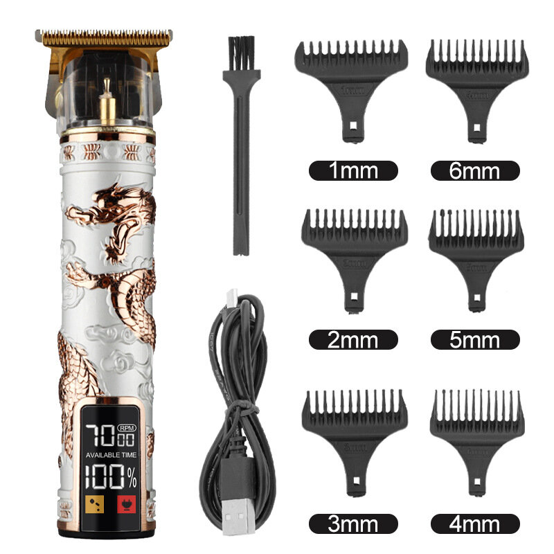 T9 usb barbeiro elétrico recarregável novo barbeiro navalha clipper de cabelo profissional mega zero máquina acabamento cerâmica barbeador