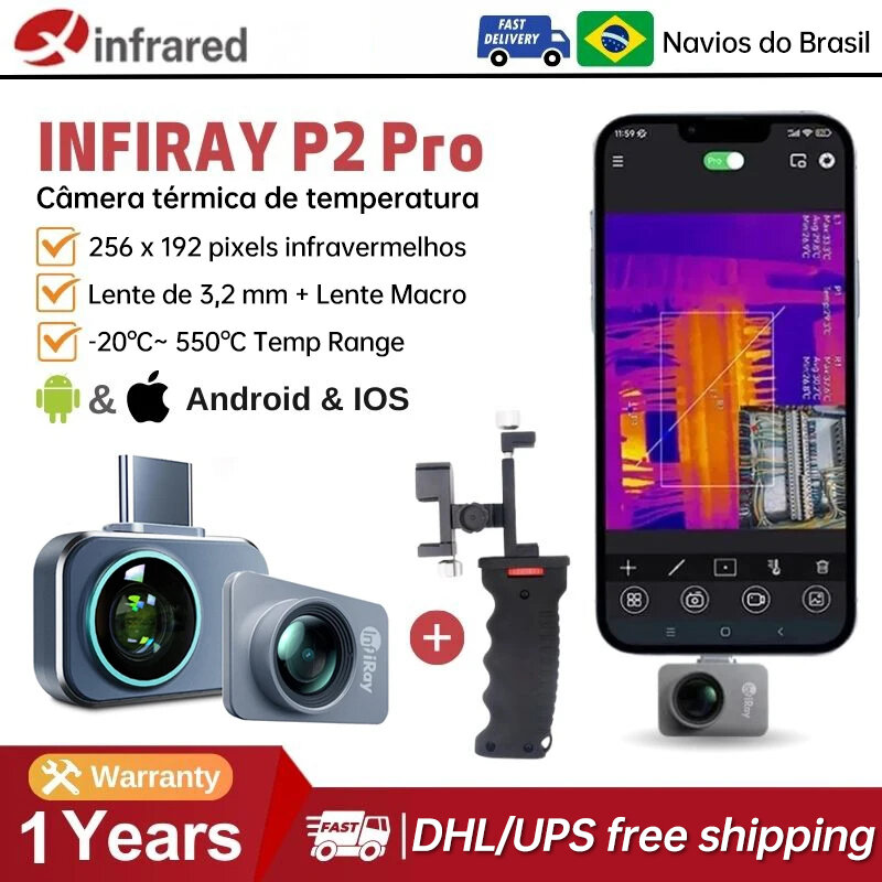 Тепловая камера InfiRay P2 Pro для телефона, инфракрасный тепловизор, ремонт печатной платы, промышленный тест на нагрев, ночное видение, Go P2