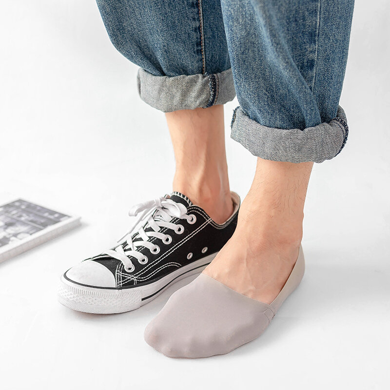 Calcetines casuales a juego de alta calidad para hombres, lote de calcetines invisibles de corte bajo, transpirables, de silicona, antideslizantes, cómodos, de algodón, 3 pares