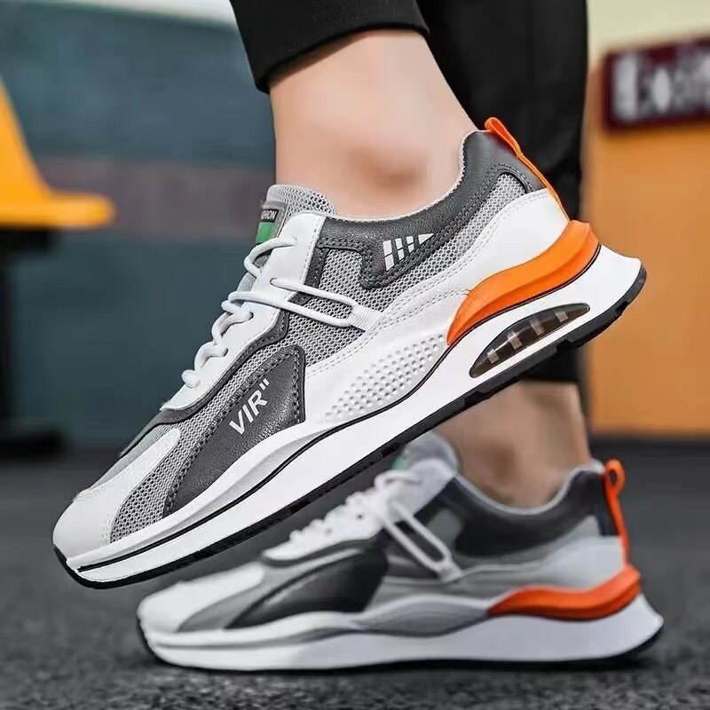 Casual Sneakers for Men 2024 Summer New Mesh Lace-up Running Shoes Comfortable Shock-absorbing Men's Shoes Zapatillas De Hombre