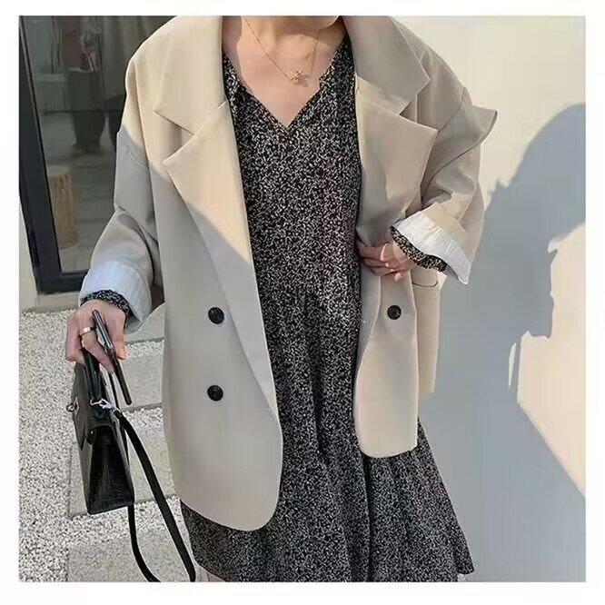 2023 donne minimalista solido capispalla sciolto elegante retrò moda ufficiale High Street femminile tutto-fiammifero primavera cappotto confortevole