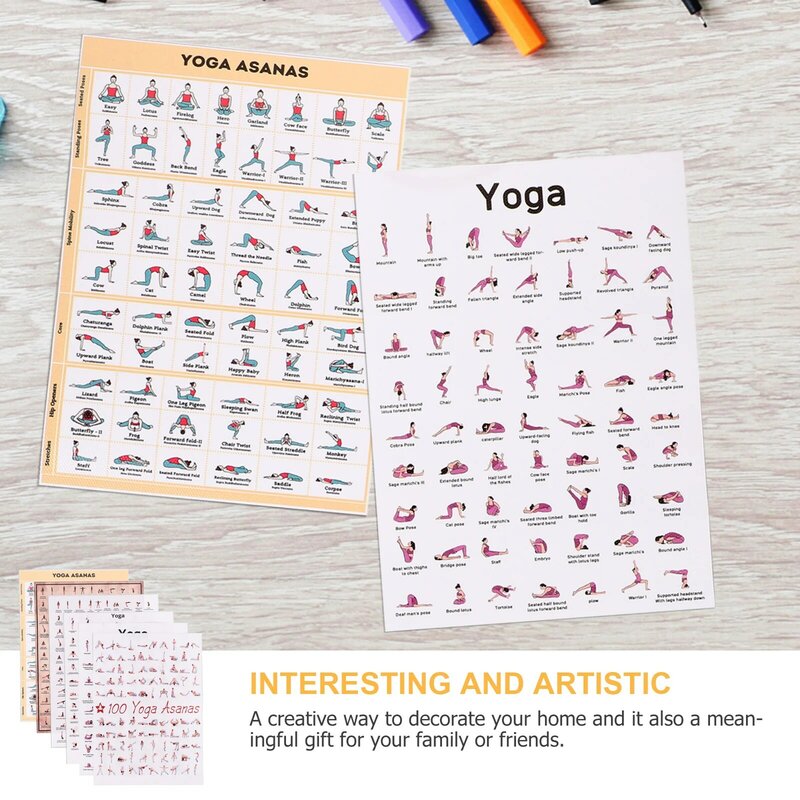 Poster da Yoga 6 pezzi Miss Office Decor Poster da allenamento in tela da parete artigianali per palestra