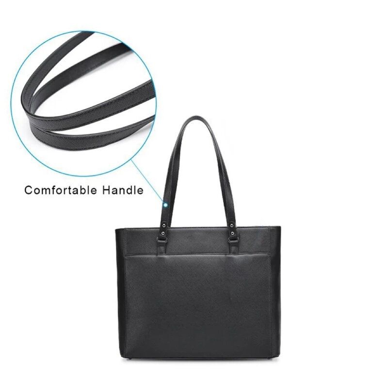 Business Bag For Women Office 15.6 Inch Waterproof Leather Briefcase Women Big Handbags Luxury Designer Fashion Brand Tote Bag