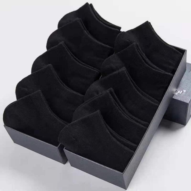 Calcetines deportivos transpirables para hombre y mujer, medias cortas de Color sólido negro, blanco y gris, lote de 10 pares