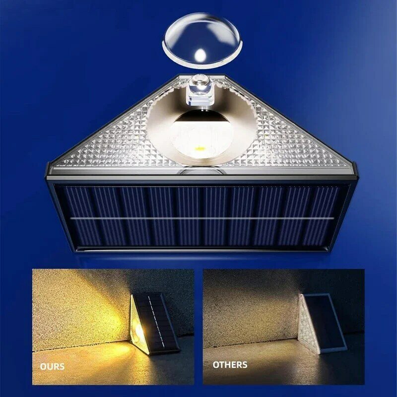 مصابيح حائط للدرج بالطاقة الشمسية مقاومة للماء ، إضاءة ليد خارجية ، ضوء درج شرفة حديقة فيلا ، سياج RGB ، ديكور