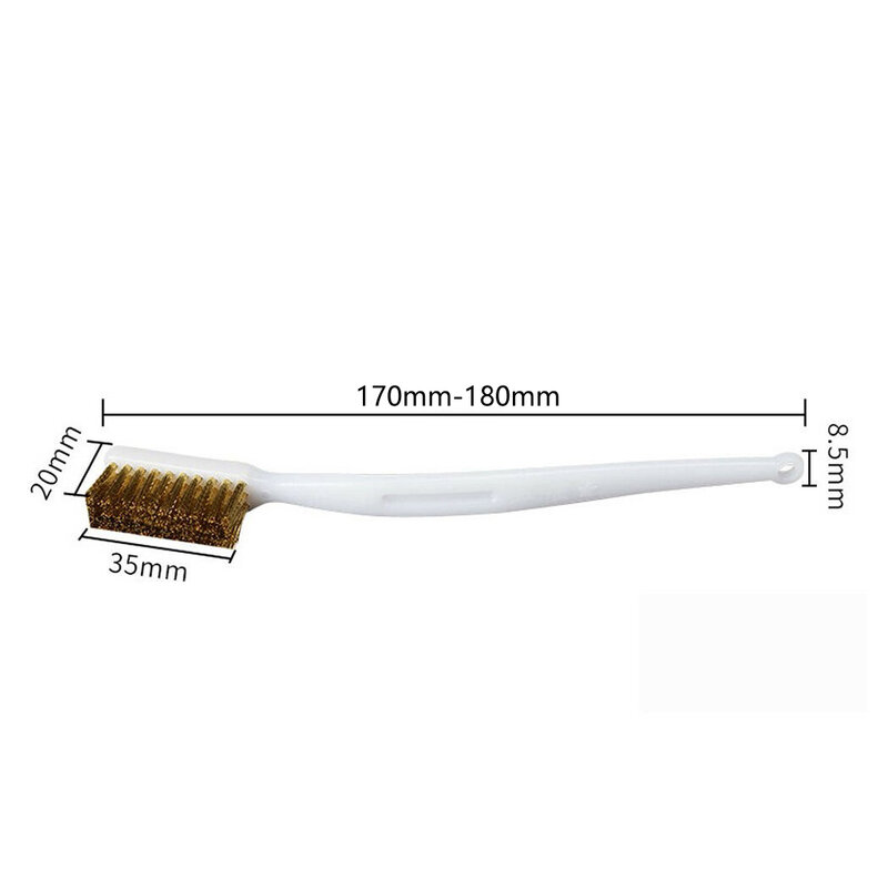 Mini brosse à dents industrielle en fil de cuivre et nylon, en acier inoxydable, pour livres durs, D343