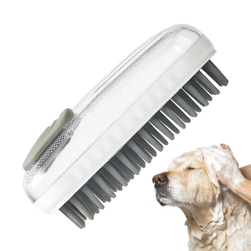 Honden Bad Borstel Hond Scrubber Fijne Kam Tand Puppy Massage Borstel Haar Bont Verzorging Borstel Zachte Shampoo Dispenser