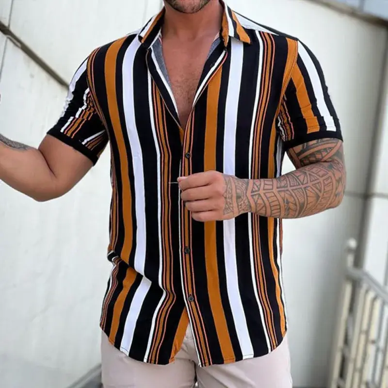 2023 Гавайская Мужская рубашка, модный трендовый Повседневный Ретро качественный материал, удобная мягкая дышащая летняя ткань