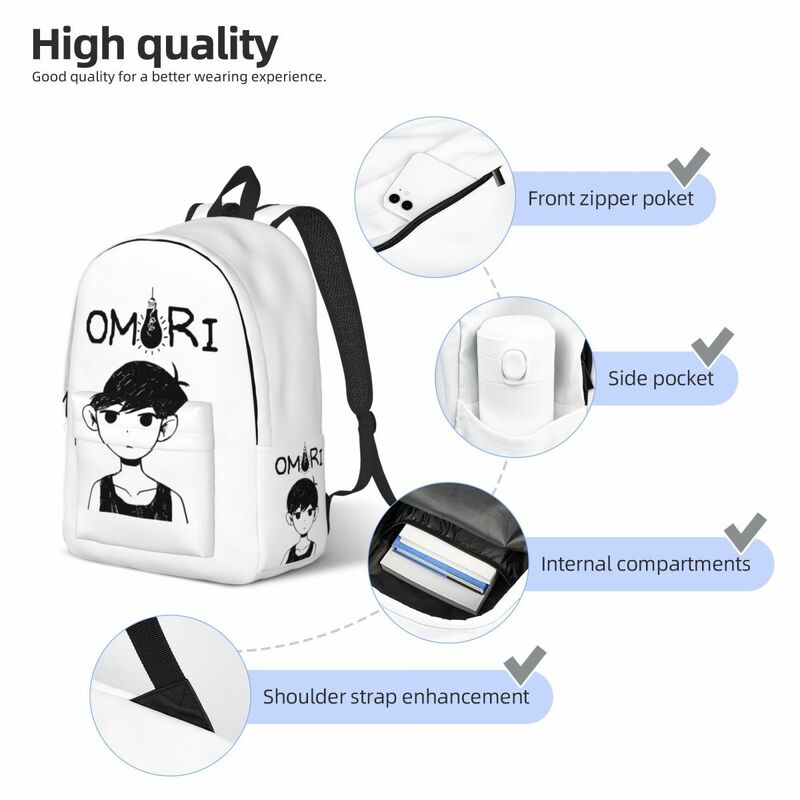 Рюкзак Omori Merch Omori для мужчин и женщин, Холщовый деловой ранец для ноутбука, студентов-подростков, подарочная сумка