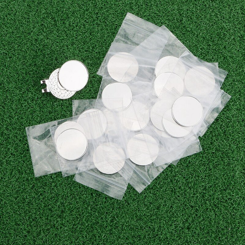 Magnético Metal Golf Ball Markers, Hat Clip, Visor Cap Clips, Putting Green Acessórios, Golfe Prática, Training Aids, 25mm, 1Pc