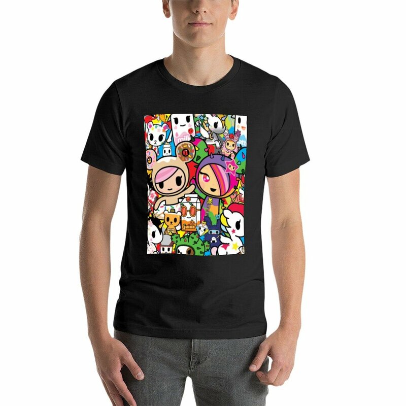 Camiseta de Tokidoki Collage para hombre, tops gráficos, camiseta de manga corta