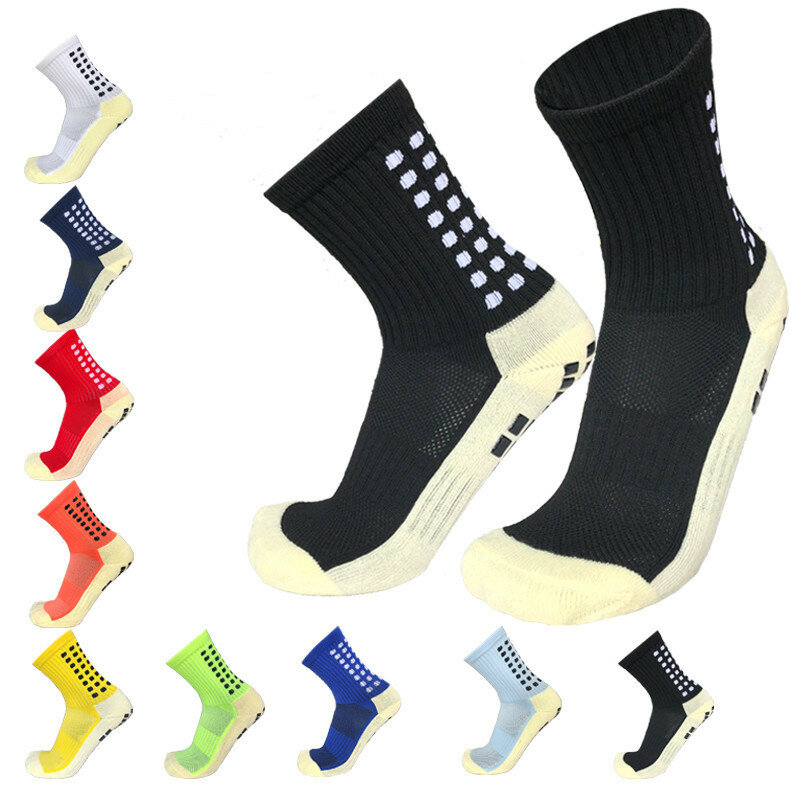 Нескользящие уличные футбольные носки, новые спортивные мужские и женские спортивные носки для футбола, утолщенные с квадратной фрикционной пленкой