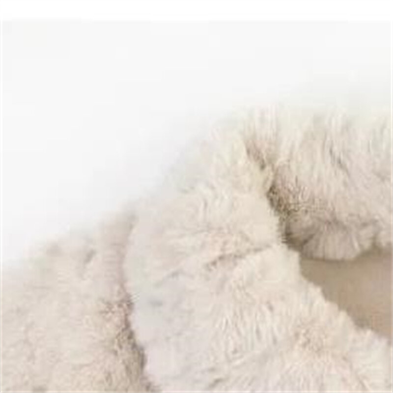 Gentle Horn Button Winter Coat for Women Rex Rabbit Fur Coats Thick Warm Lamb Wool Jackets Female Quilted Outerwear New 2024