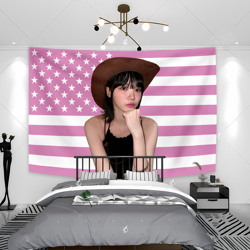 Słynne piękna dziewczyna Chaewons narodowa flaga Chae dekoracja domu wiszące gobeliny ścienne sypialnia Sofa tło materiałowe