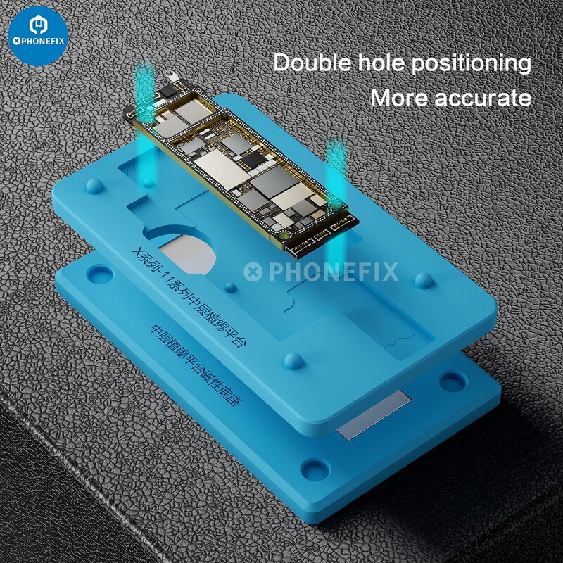I2C Syn14 RELIFE RL-601T 22 in 1 Universal Motherboard Middle Layer Tin Planting Table for IPhone X-15 Pro Max Repair Steel Net