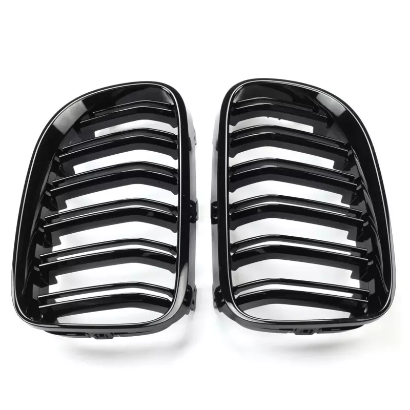Gloss Black Front Kidney Double Slat Grill para BMW, estilo de carro, E92, E93, Série 3, 328I, 335I, Coupe LCI, 2010-2013, 2 peças