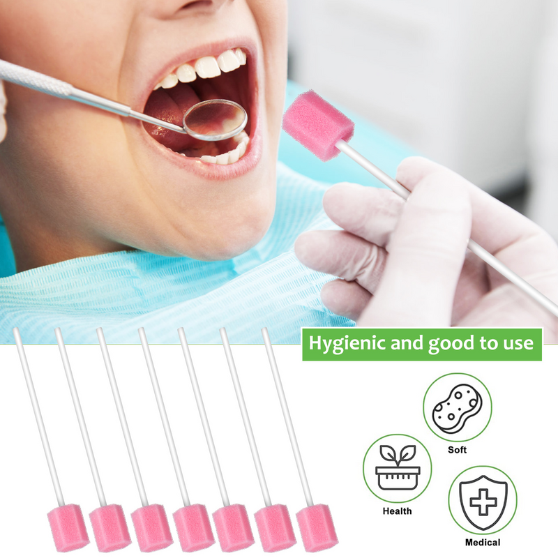 250 Pcs Disposable Oral Care Sponge Swabs Teeth Cleaning Mouth Swabs Dental Swabs