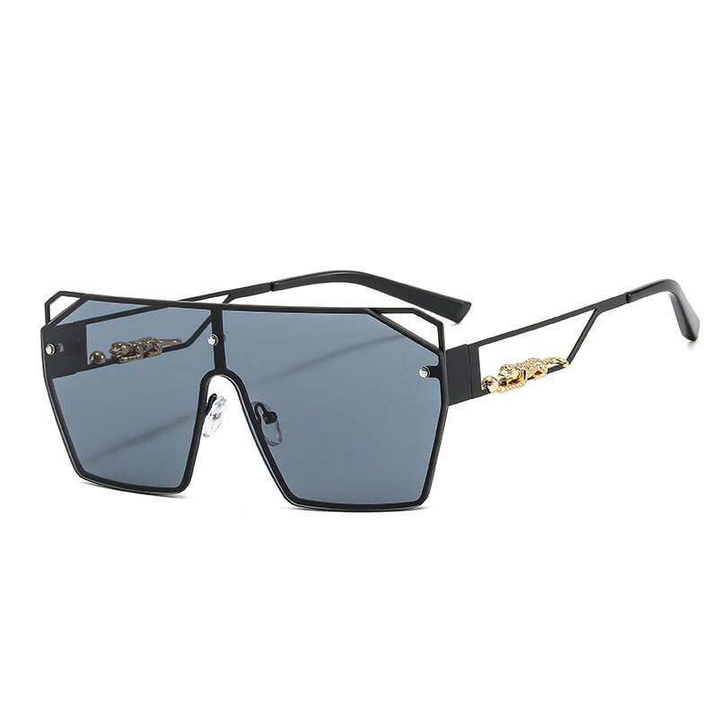 Vintage punk óculos de sol de grandes dimensões masculino designer óculos de condução feminino luxo retro quadrado metal quadro uv400 eyewear