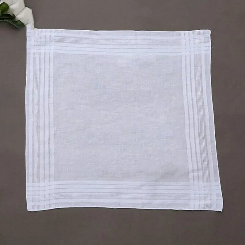 12 pçs/set 40x40cm lenços algodão mulheres homens puros jacquard listrado bolso toalha quadrada pintura diy j78e