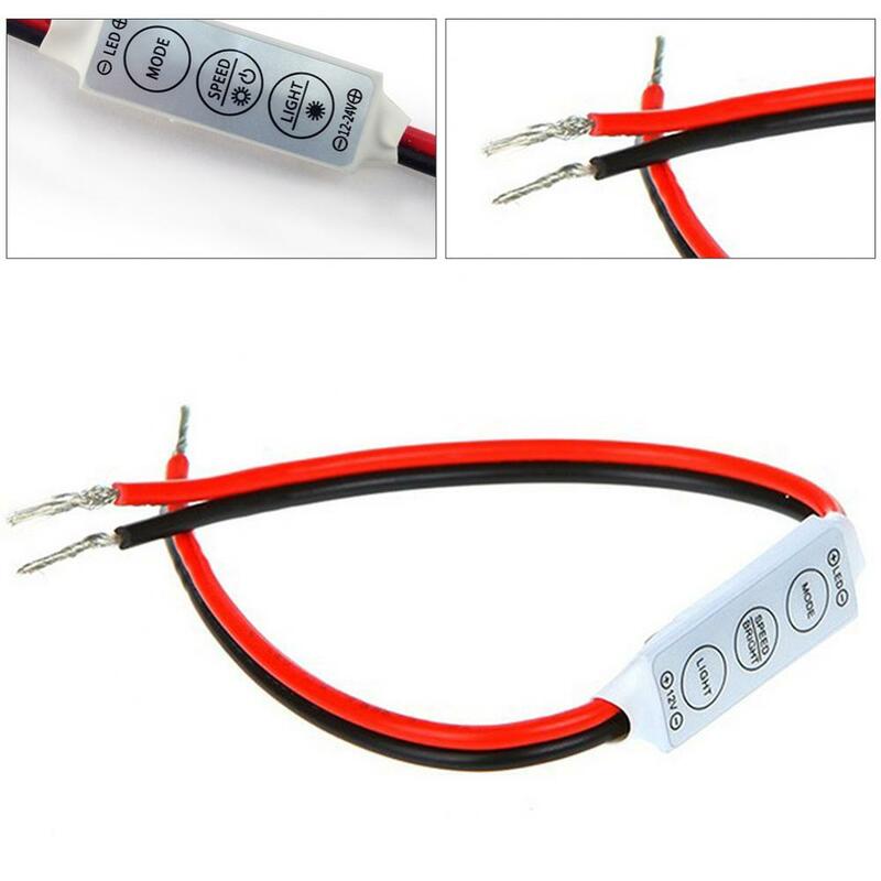 Controlador de teclas para luzes LED Strip, Mini RGB, cor única, SMD 3528, 5050, 5730, 5630, 3014, DC 12V
