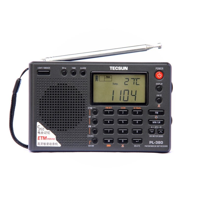 PL-380 baru Stereo demodulasi Digital Radio Band penuh PLL Radio portabel FM /LW/SW/MW DSP penerima Radio AM