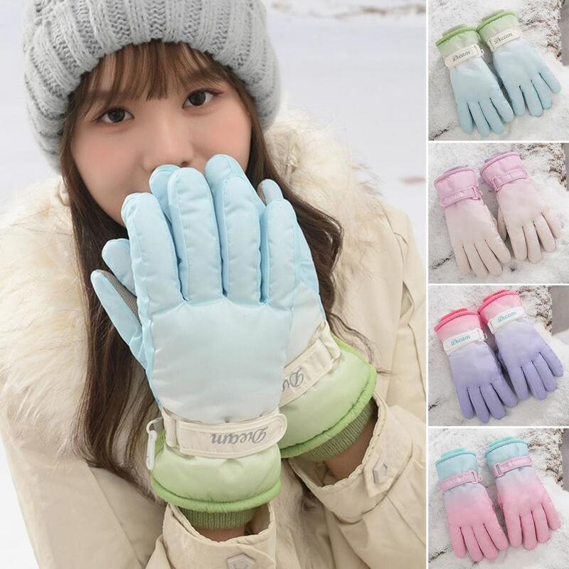 Women Cycling Gloves 1 Pair Trendy Gradient Color Super Soft  Anti Skid Bright Color Gloves for Outdoor