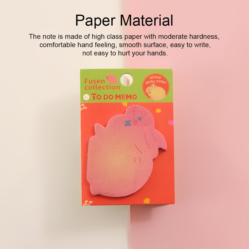 Cute Animal Sticky Notes frigorifero Note blocco Note studente scuola Memo messaggio adesivo per alunni bambini elefante