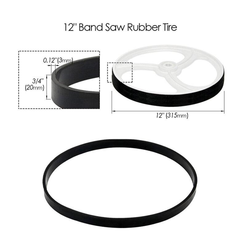 Lintzaag Banden Rubber Band Houtbewerkingsmachines Onderdelen Voor 8 9 10 12 14 Inch Serie Bandzaag Scroll Wielen Anti-Lawaai Rubber Ring