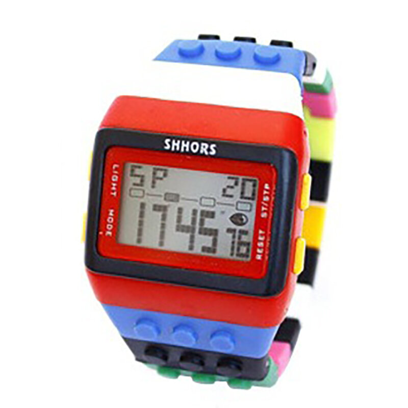 Uthai Ce145 Kleurrijke Bouwstenen Diy Digitale Elektronische Student Horloge Vrijetijdssport Mode Multifunctioneel Kinderhorloge