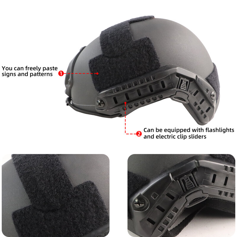 BOOIU Fast MH Style Helmet ABS Hełm taktyczny do CS Airsoft Paintball Gra Outdoor Sports Myślistwo Strzelanie Kaski