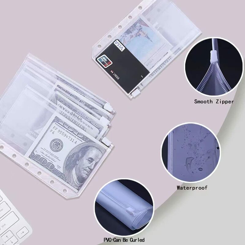 A7 Budget Binder Set Mini Money Organizer for Cash Saving Cash Stuffing Envelope System Planner Binders with Pockets