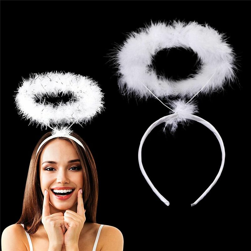 Adults, Teens Party Favor Performances Cosplay Costume Angel Halo Headband Feather Angel Headband Angel Outfit