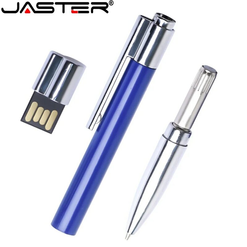 JASTER Ballpoint Pen USB Flash Drive 64GB Metal Pen Tray 32GB Blue Memory Stick 16GB 8GB Pen Tray Creative Business Gift U Disk