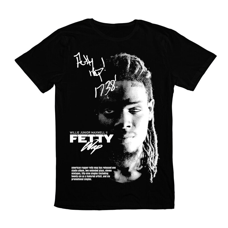 Camiseta de música Popular de RAP para hombre, ropa masculina de Fetty Wap Willie Junior Rapper, nueva