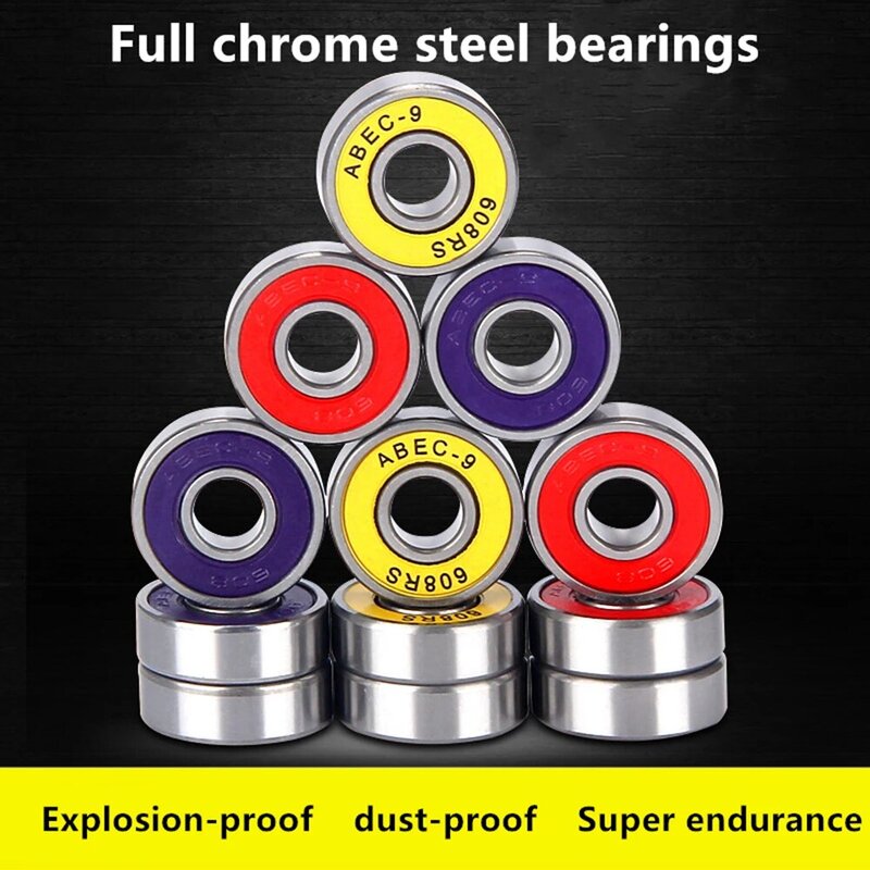 1pc ABEC-7/ABEC-9 608 Skateboard Roller Steel Sealed Ball Bearings 8x22x7mm Durable Skateboards Bearings Scooter Accessories