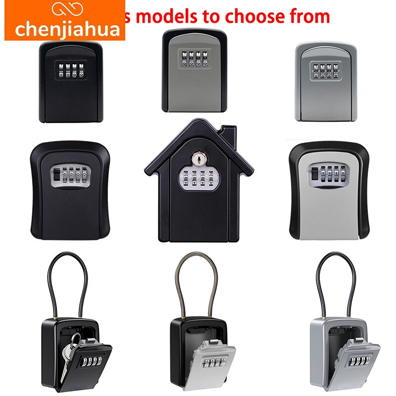 Wand Montieren Schlüssel Lagerung Geheimnis Box Organizer 4 Digit Kombination Passwort Security Code Lock No Key Home Key Safe Box