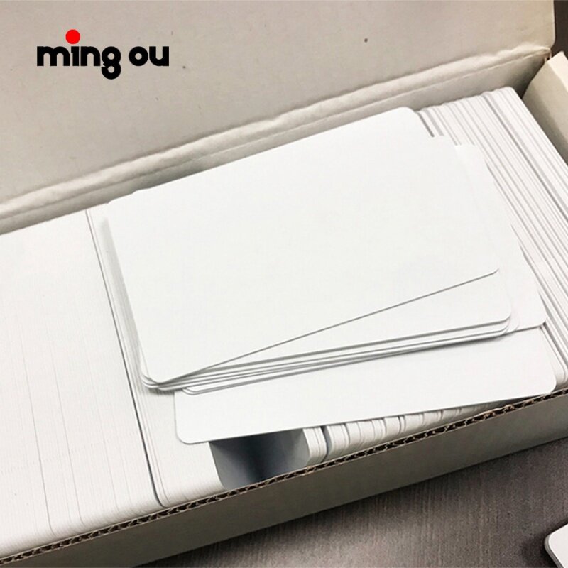 Material branco do cartão do PVC, branco esperto do negócio, sublimação quente da impressão, alta qualidade, 100 PCes um lote