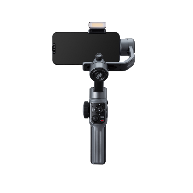 Mulus 5S Kombo 3 sumbu, lampu profesional anti-guncangan Gimbal sisi ganda magnetik + lampu isi bawaan untuk iPhone Samsung