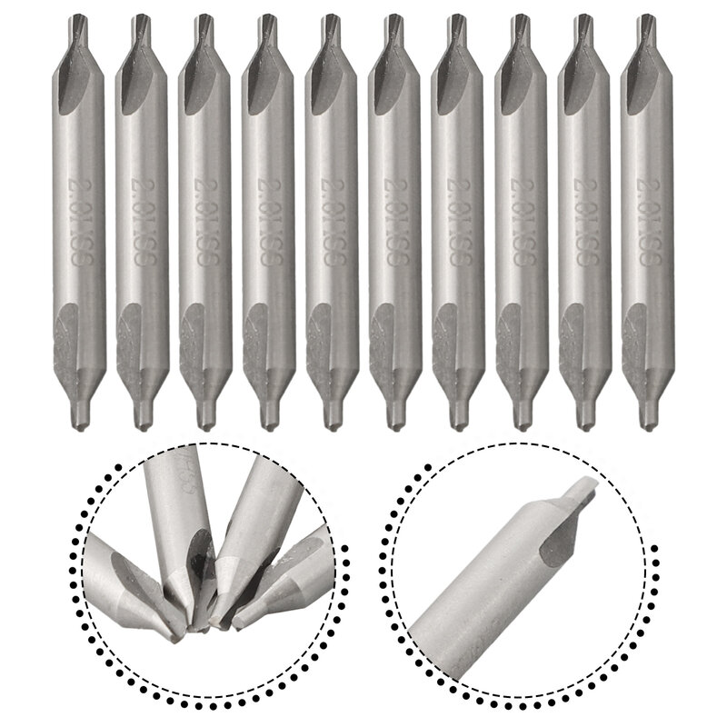 10pcs 3mm Center Drill Bits Set 60-Degree Angle Center Drill Bits Kit Countersink Tools For Lathe Metalworking Accessoires