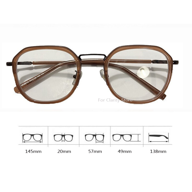 Kacamata teh Korea Retro bingkai wanita, kacamata komputer dekorasi lucu, Kacamata polos tanpa rias