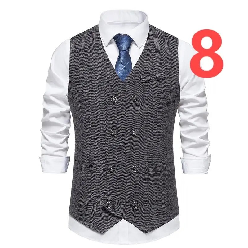 ZPMN20-Chaleco Formal de Color sólido para hombre, ropa de trabajo juvenil de negocios delgada, traje de padrino de boda, nuevo