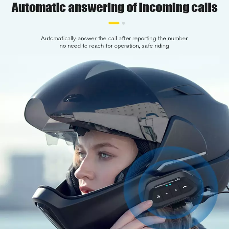 1200mAh Motorrad Helm Drahtlose Headset BT 5,0 Bluetooth Helm Headset Stimme Assistent Moto Kopfhörer Motorrad Kopfhörer