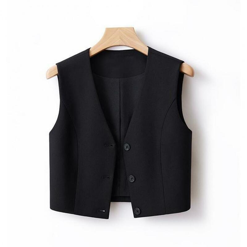Dames Gilet Koreaanse Fahsion Vintage V-Hals Mouwloos Chique Vest Vest Solide Dames Casual Slim Fit Vest