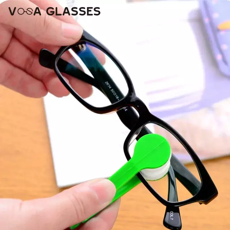 Kacamata hitam multifungsi portabel, kacamata membersihkan, kacamata, serat mikro, sikat pembersih, alat pengelap Mini 1 buah